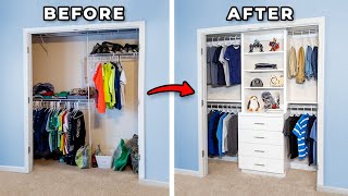 DIY Closet Organization with Shelving and Drawers [upl. by Nnyled251]