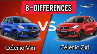 2021 Celerio Vxi vs Zxi  Detailed Comparison of Celerio Mid Variants  Compare Karo [upl. by Faber]