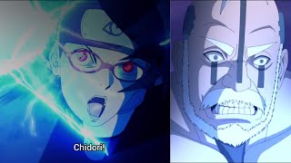 Saradas Chidori vs Boro full fight  Boruto ep 207 best moments [upl. by Jim]