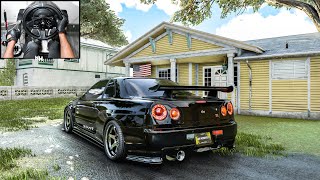 Nissan Skyline R34 GTR  The Crew Motorfest  Steering Wheel Gameplay [upl. by Sherlock]