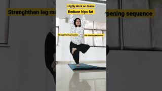 💥reduce hips fat  glutes and strength leg muscles weightloss yoga strength glutes hipsfat [upl. by Shrier]