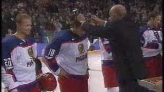 Bure Fedorov Larionov Datsyuk Kovalchuk 2002 Winter Olympics Hockey [upl. by Eikcir336]