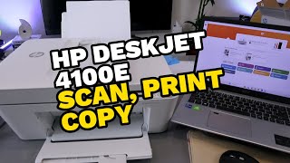 How To Scan To Computer Print and Copy With HP Deskjet 4120e All In One Printer [upl. by Yeltnarb466]