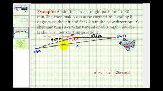 Example 2 Application of the Law of Cosines [upl. by Nosirrag878]