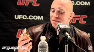 GSP Sees UFC Action Figure For The 1st Time [upl. by Teferi]