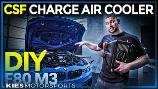 How to Install a CSF CHARGE AIR COOLER on an F80 M3 F82 M4 and F87 M2 Competition [upl. by Llenwad847]