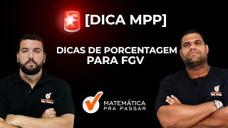 Dica de Matemática  PORCENTAGEM para FGV [upl. by Fanechka]