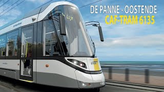 Cab Ride Coastal Tram Belgium De Panne  Ostend with CAF tram 6135 with stop names [upl. by Rhyne]