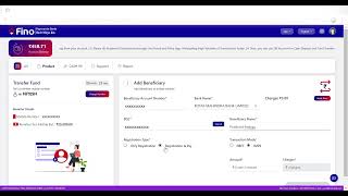 FinoLiteDMTRemitterBeneficiary Addition Transaction [upl. by Eimmot]