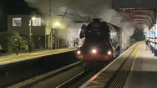 Steam train flying Scotsman passing Grantham 111223 [upl. by Airotahs142]