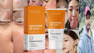 Dermatouch Multivitamin SPF 50 Sunscreen Gel  Honest Review [upl. by Odradlig876]