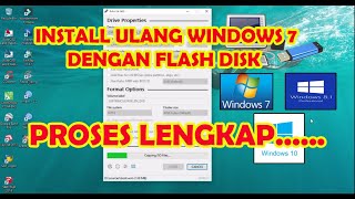 CARA INSTALL WINDOWS 7 DENGAN FLASHDISK [upl. by Anihpled445]