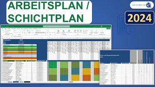 Arbeitsplan Excel  Schichtplan Excel Vorlage Tutorial Anleitung [upl. by Aid382]