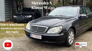 Mercedes Benz W220 Projekt geht weiter  Stern Tauschen  Standlicht wechseln  Ohne Fails nein [upl. by Ekyt]