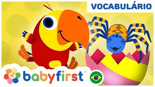 Desenhos educativos em português  APRENDENDO AS CORES COM ANIMAIS E OVO SURPRESA  BabyFirst Brasil [upl. by Ihsorih234]