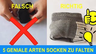 Geniale Tricks Socken falten einfach gemacht  Wie Du Socken platzsparend zusammenlegen kannst [upl. by Borer]