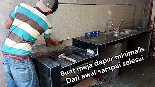 Simak cara bikin meja dapur minimalis dari awal sampai selesai [upl. by Ahsoym]