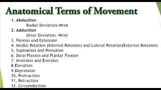 Anatomical Terms of Movement Physical Education [upl. by Ecire929]