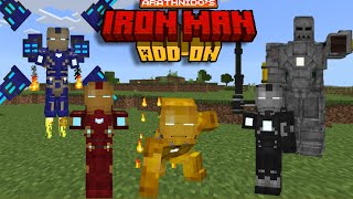 I Became Iron Man In MInecraft Bedrock Edition Iron Man Addon PE [upl. by Evannia]