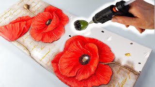 EASY Textured Poppy Art  BIZARRE Mold Method Try it Yourself  AB Creative Tutorial [upl. by Ellerad]