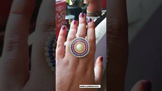 Beautiful stone finger ring making ❤️jewellery fingerring shorts viralshort creativediy [upl. by Olaznog]