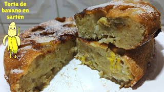 Torta de plátano 🍌 En sartén fácil rápido y delicioso  Recetad de banano [upl. by Euqor]