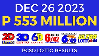 Lotto Result December 26 2023 9pm PCSO [upl. by Zebe]