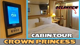 Crown Princess  Ocean View Stateroom With Obstructed View  E502  Full Cabin Tour And Review [upl. by Watt]