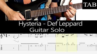 HYSTERIA  Def Leppard Phil Collen amp Steve Clark SOLO guitar cover  TAB [upl. by Reginnej]