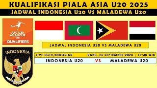 JADWAL TIMNAS INDONESIA U20 VS MALADEWA U20 KUALIFIKASI PIALA ASIA U20 LIVE SCTV INDOSIAR [upl. by Drusi]