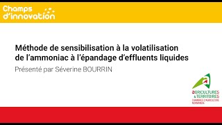 Méthode de sensibilisation à la volatilisation de lammoniac à lépandage deffluents liquides [upl. by Blumenthal]