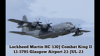 Charlie 130 HC130J Combat King II 137585 departs Glasgow for St Johns [upl. by Aneehc]