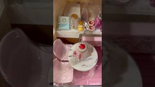 Mini cafe with mini coffee machinemini toysminiature pink stable play setshorts mini [upl. by Oleg876]