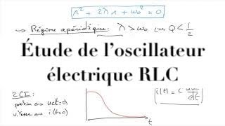 Electrocinétique  circuits comportant RL et C  étude de loscillateur électrique RLC série [upl. by Ylagam]