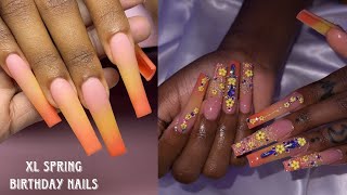 XL SPRING NAILS  OMBRÉ TUTORIAL  WATCH ME WORK [upl. by Ailisec]