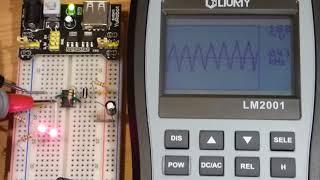 Liumy LM2001 multimeter oscilloscope meter look at 555 timer output square and rectangular waves [upl. by Nosirb]