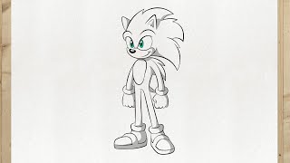 Como desenhar Sonic do Filme passo a passo FÁCIL e RÁPIDO [upl. by Sublett171]