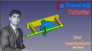 FreeCAD Tutorial  How to make a Slot mechanism  By Vijay freecad cad 3dmodeling design [upl. by Brandy539]