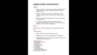 HORTATORY EXPOSITION [upl. by Dillie975]