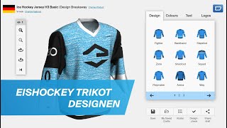 Eishockey Ausrüstung Gestalte dein individuelles Eishockey Trikot  owayoKonfigurator [upl. by Netsuj]