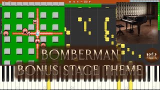 Bomberman Music  Bonus Stage Theme NES Soundtrack  Synthesia Piano [upl. by Annnora687]