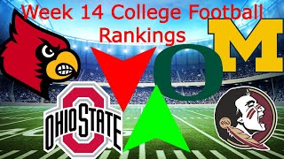 My Week 14 College Football Rankings  Updated Playoff Predictions [upl. by Innavoig]