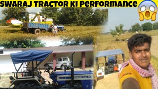 SWARAJ TRACTOR KI PERFORMANCEVISHAL 435 HARVESTER [upl. by Notlad655]