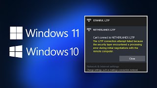 FIX  VPN The L2TP connection attempt failed because the security level encountered a process error [upl. by Buzz854]