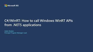 CSWinRT How to call Windows WinRT APIs from NET5 applications [upl. by Leunam443]