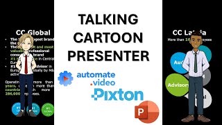 Insert Talking Cartoon characters in PowerPoint using PIxton and automatevideo [upl. by Hescock]