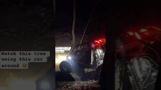 This Rzr literally gets swung around by a TREE 🌳🕺atv polaris canam trending fyp trend honda [upl. by Studdard]