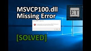 Solved How To Fix MSVCP100dll Missing Error In Windows 11 10 81 8 7  Easy Fix [upl. by Immas]