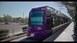 Valley Metro Light Rail Siemens S700 203 From Mesa to Downtown Phoenix [upl. by Attelliw]