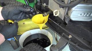 John Deere Riding Lawn Tractor Oil Change Tips [upl. by Jolie]